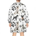 thumbnail image 2 of Schnauzer Dog and Footprints Wearable Oversized Blanket,Wearable Blanket Hoodie for Adults,Cozy Hooded Blankets with Super Pockets,Super Warm Fuzzy Pullover for Women & Men, 2 of 6