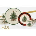 Spode Christmas Tree Tartan 16 Piece Ceramic Dishes Casual Winter Holiday Complete Dinnerware