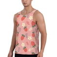 thumbnail image 2 of Easygdp Strawberry Floral Men's Tank Top, Sleeveless Muscle T Shirts, Breathable, Quick-Dry, Loose for Gym, Running, Fitness - Small, 2 of 9