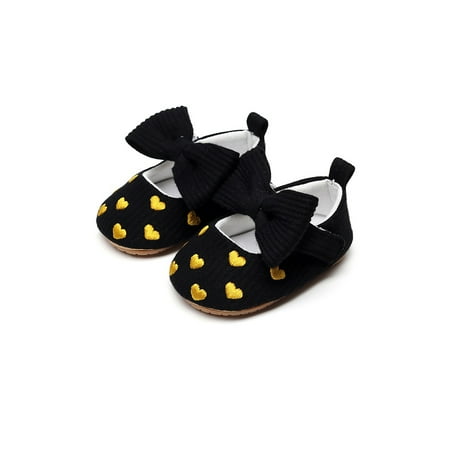 

Colisha Infant Mary Jane Prewalker Dress Shoes First Walker Flats Party Lightweight Princess Shoe Bowknot Black 6C