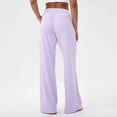 thumbnail image 5 of hoksml Women's Waffle Knit Wide Leg Pants, Pull-On Lounge Trousers with Elastic Waist and Side Pockets, 5 of 8