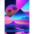 thumbnail image 2 of Idea4wall 2pcs Geometric Sunset Beach Modern Pink and Blue Tone Stylish Wall Murals, Removable Self-Adhesive Stick Wallpaper Large Wall Stickers for Home Decorative, 48"x132", 2 of 5
