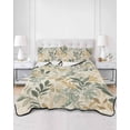 thumbnail image 3 of Sage Green Yellow Botanical Summer Quilt Set Twin Size, Soft Microfiber Quilted Bedding Set with 2 Pillow Shams, Spring Summer Vintage Lightweight All Season Bedspread Coverlet for Bedroom 68"x86", 3 of 6
