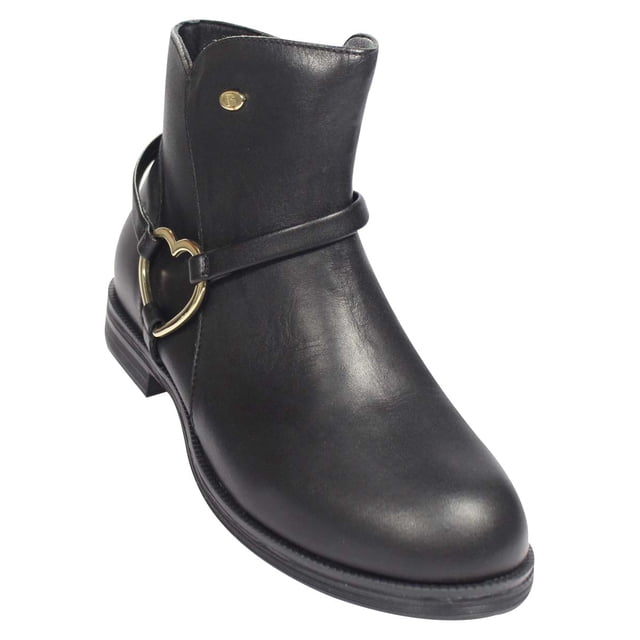 BOTIN CASUAL COQUETA NIÑA NEGRO PIEL 92308A LEON 92308ap