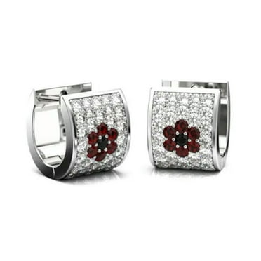 MATROOY 925 Silver Filled Hoop Earring Pretty Cubic Zircon Wedding Party Jewelry A Pair-Silver