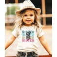 thumbnail image 4 of Trendy Sister Shirt for Girls Checkered Lightning Bolt Graphic T-Shirt Natural Shirt Youth Medium, 4 of 5