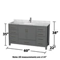 thumbnail image 4 of Wyndham Collection Sheffield 60" Metal Single Bathroom Vanity in Dark Gray, 4 of 4
