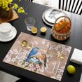 thumbnail image 3 of Birds Floral Placemats Set of 12, Farmhouse Pink Flower Leaf Wood Grain Brown Placemats for Dining Table, Place Mats for Kitchen Tabletop, Waterproof Wipeable Dining Table Mats Set, 3 of 9