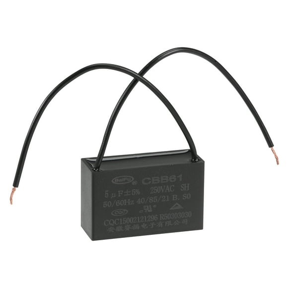 Capacitor de ventilador de techo CBB61 de 5uF 250V AC de 2 cables Uxcell