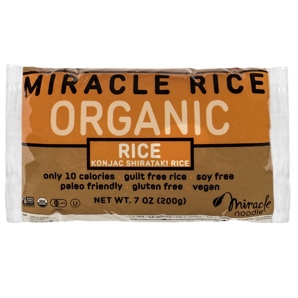 Miracle Noodle Organic Shirataki Rice Shirataki, 7 oz, (Pack of 6