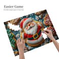 thumbnail image 4 of 500 PCS Santa Claus gingerbread - 500 Piece Vibrant Jigsaw,Family Fun Christmas Jigsaw,Every Piece is Unique,Modern Art Adults Wooden Puzzle,Great for Relaxation and Display for Puzzle Lovers, 4 of 6