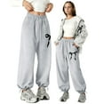 thumbnail image 2 of Kids Girl Sweatpants With Pockets Elastic Waistband Classic Fit Grey Sweatpants Back To School Clothes Kids Girls Pants Size 11-12 Years, 2 of 4