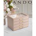 thumbnail image 2 of Jewelry Box Vlando organizador con tapa de vidrio de 4 capas para mujer, 2 of 7