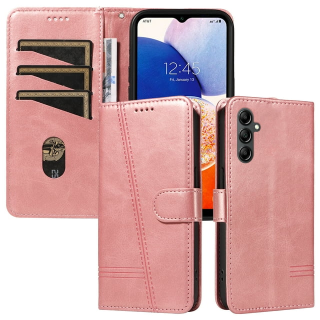 Phone Case for Samsung Galaxy A24 4G Magnetic PU Leather Card Slots Durable Wallet Cover