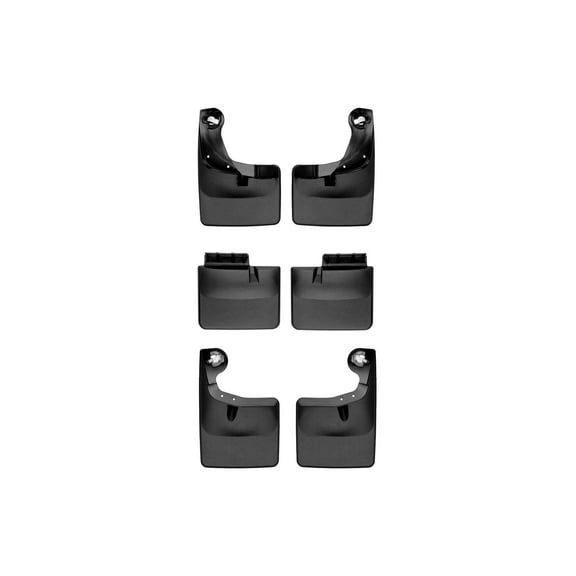 WeatherTech Custom No Drill Splash Guard MudFlaps compatible with 2021-2024 Ford F-150, Front, Mid & Rear Set - Black