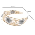 thumbnail image 2 of ievspot 1 Pcs  Mesh Yarn Wide Headband ,Retro Embroidery Flower Pattern Hair Hoop Soft Elastic Headband Hair Accessory, 2 of 8