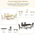 thumbnail image 6 of TOPMAX Traditional 6-Piece 78inch Trestle Extendable Dining Table Set with One 18inch Removable Leaf, Padded Dining Chairs and Bench,Distressed White, 6 of 8