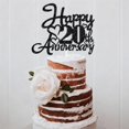 thumbnail image 4 of Decoración para tartas KELTORA con purpurina negra para feliz 20 aniversario, 4 of 9