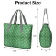 thumbnail image 3 of Tote Bag for Women - Green Christmas Snowflake Pattern Shoulder Bag - Large Utility Work Duffle Bag with Zipper Handbag for Travel, Work, Sprots, 3 of 5