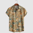 thumbnail image 2 of Eashery Mens Short Sleeve Button Down Shirts Button Down Collar T-Shirts Men'S Button Down Shirts Yellow 3XL, 2 of 5