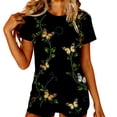 thumbnail image 2 of AUNVITO Women's Printed Round Neck T-shirt Short Sleeve Casual and Trendy Style, 2 of 7