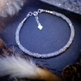 thumbnail image 2 of Rainbow Moonstone 3mm Rondelle Shape Faceted Cut Beads 7 inch Adjustable Silver Plated Clasp Bracelet for men, women, unisex. Link Chain Stacking Bracelet.|LINK_05705, 2 of 5