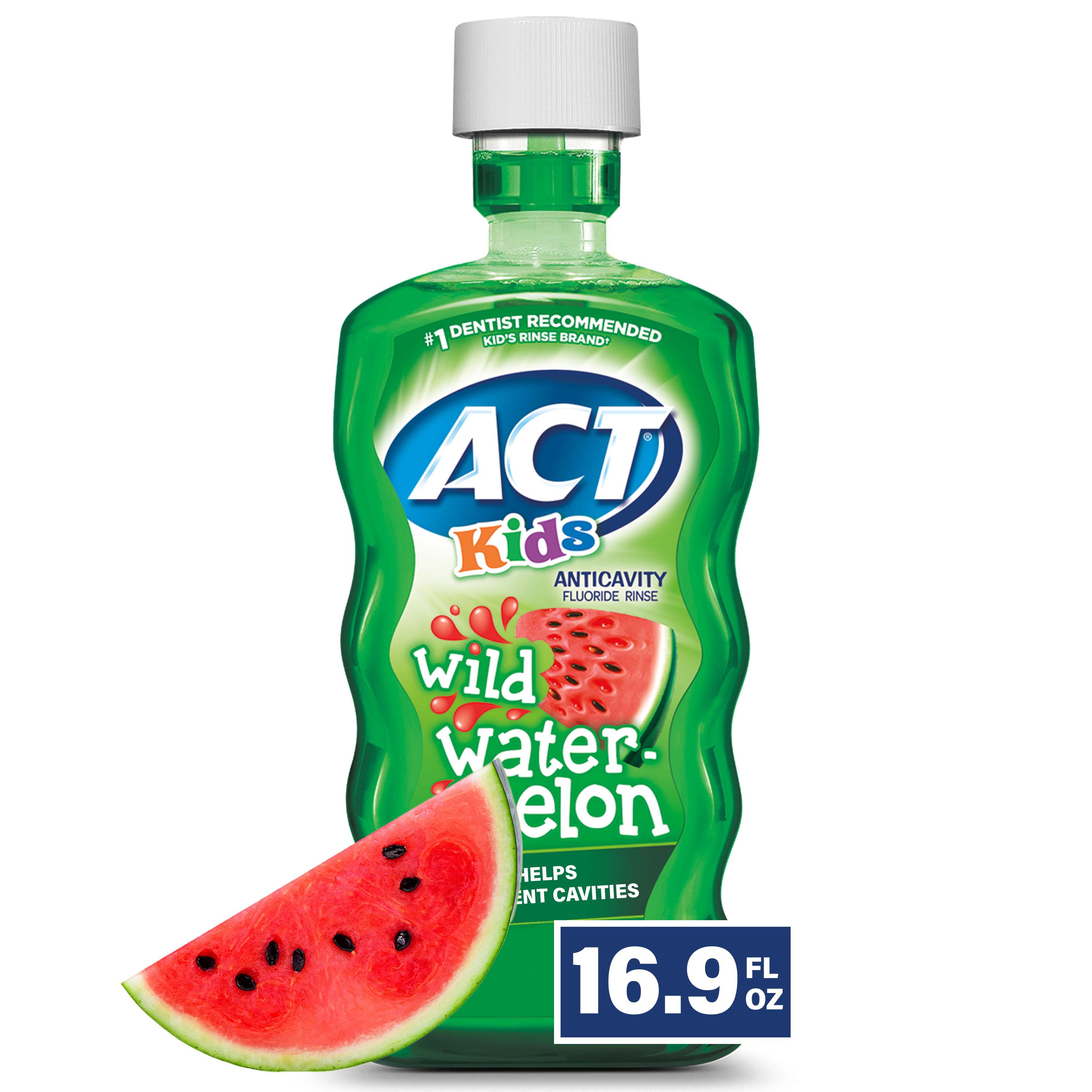 ACT Kids Anticavity Fluoride Rinse, Wild Watermelon, 16.9 fl. oz.