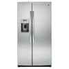 "GE Profile PSE25KSHSS - Refrigerator/freezer - side-by-side with water dispenser, ice dispenser - width: 35.7 in - depth: 33.6 in - height: 69.3 in - 25.4 cu. ft - stainless steel/dark gray"