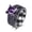 Purple, variant on Ring Black Cubic Zirconia Polished Black Tone Square Statement Size 7 B325