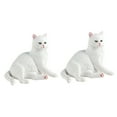 thumbnail image 4 of 2 Pieces Garden Cat Statue Cats Toy Grass for Indoor Decor Child White, 4 of 8