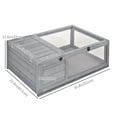 thumbnail image 3 of PawHut Wood Tortoise House, Indoor Outdoor Turtle Habitat, Grey, 3 of 10