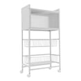 thumbnail image 2 of 4 Tiers Kitchen Organizer Shelf Bread Rack Coffee Station Microwaves Rack White, 2 of 17