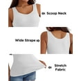 thumbnail image 5 of 2 Pack Women's Regular Size Vest with Built-In Bra, Featuring Comfortable And Breathable Shaping Tops That Can Be Worn As Outerwear And Underwear With Wider Strap Black+White S, 5 of 8
