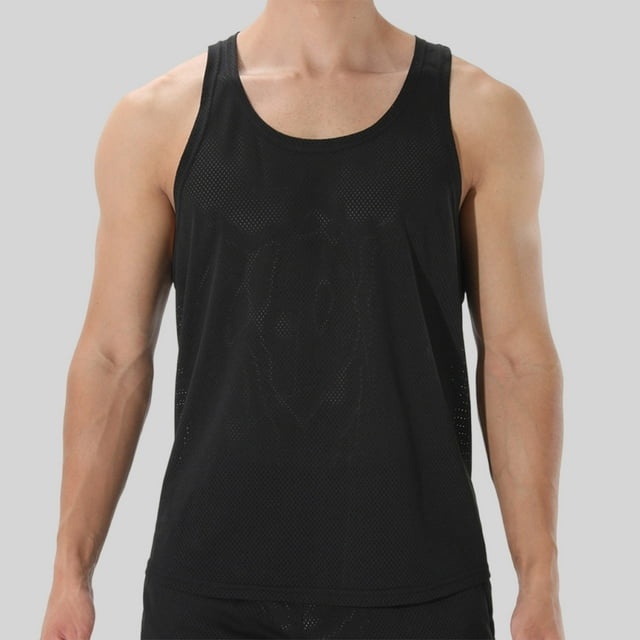 LOVZFMLL Débardeurs pour Hommes Mode Col Rond Couleur Unie Maille Séchage Sans Manches