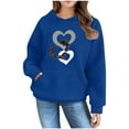 thumbnail image 1 of Posijego Sweat à Capuche Mignon pour Adolescentes, Graphique Cœur, Manches Longues, avec Poche, 1 of 5
