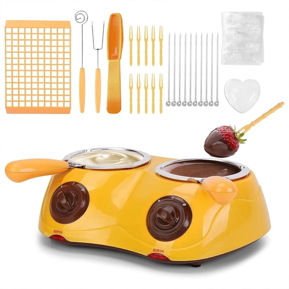 Electric Chocolate Melting Pot,Mini Fondue Candy Maker with Double Melting Pot for Milk Chocolate,Cheese,Butter,Candy