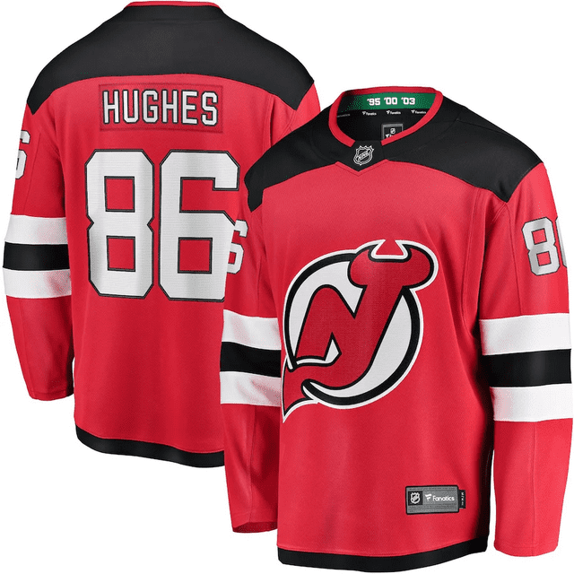 Jack hughes New Jersey Devils NHL Fanatics Breakaway Home Jersey, Large