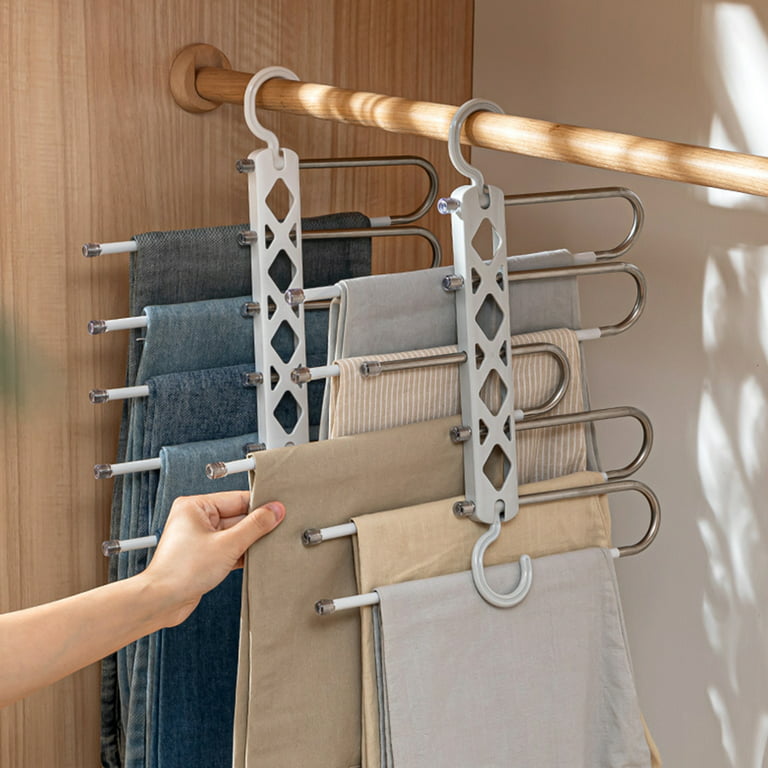 1PCS new multi-layer hangers & storage hangers & non-slip drying hangers &  household hangers & Used for storing and drying clothes & pants to save  space