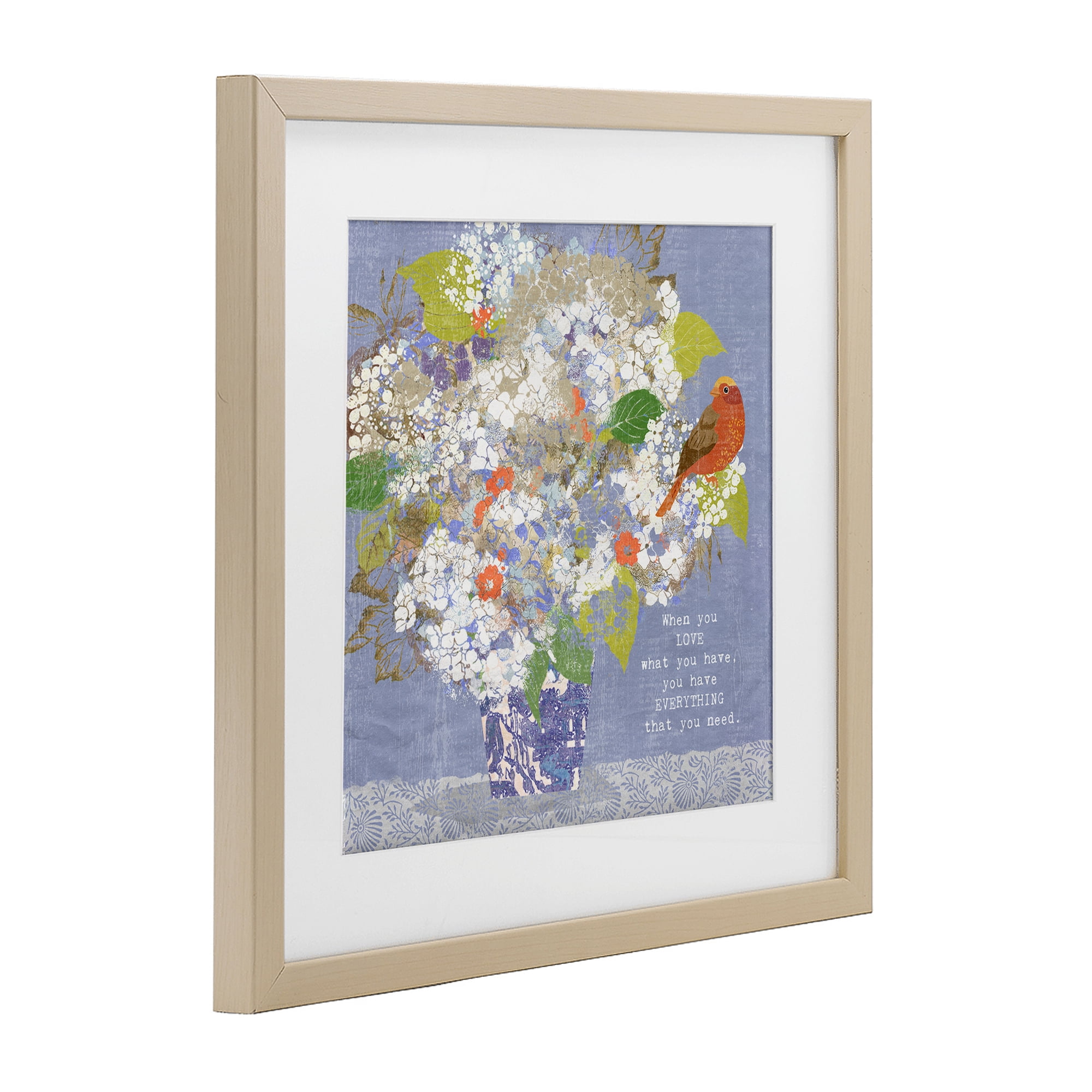Stupell Industries Floral Inspiration On Love Birch Framed Print Under Glass, design by Suzanne Nicoll