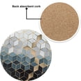 thumbnail image 3 of Posavasos con diseño de mármol, juego de posavasos de piedra absorbente redondos con piedra de cerámica y base de corcho, 3 of 5
