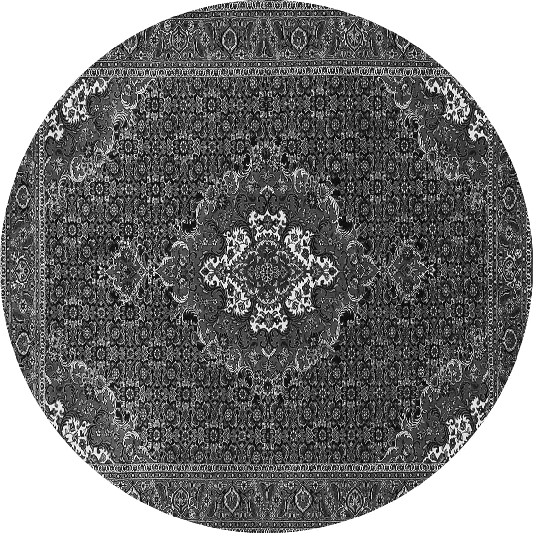 Ahgly Company Indoor Round Persian Gray Traditional Area Rugs, 5' Round