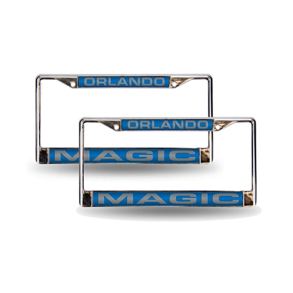 Orlando Basketball Magic Chrome Metal (Set of 2) Laser Cut License Plate Frames for your car, truck or SUV