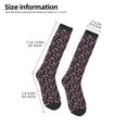 thumbnail image 2 of Xecao Daisies Flowers print thigh-high socks, crafted for both men and women with a stretchy, high-opaque design perfect for daily wear, 2 of 6