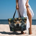 thumbnail image 6 of Honeii Realistic Style Colorful Wolf for Tote Bag with Adjustable Strap,Beach Bag, Waterproof Sandproof Beach Tote Bag, Large Capacity Foldable Beach Bags, 6 of 7