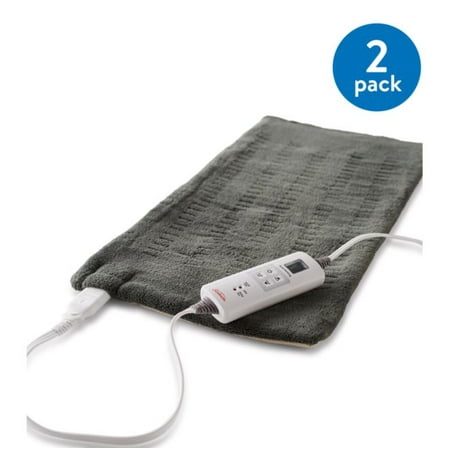 Lectro Heating Pad - Sunbeam XpressHeat XL Microplush Heating Pad with Fast-Heat Technology (2 Pack)
