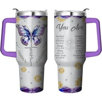 40 Oz Tumbler with Handle and Straw, Double Wall Coffee Travel Mug Spill Proof Leak Proof, Reusable Insulated Water Bottle 40 Oz, Stainless Steel Cup with Handle and Straw Gifts for Women