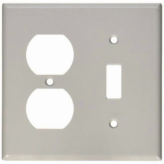 Leviton  4.56 x 4.5 in. 2 Gang Standard Gray Toggle & Duplex Wall Plate - Gray