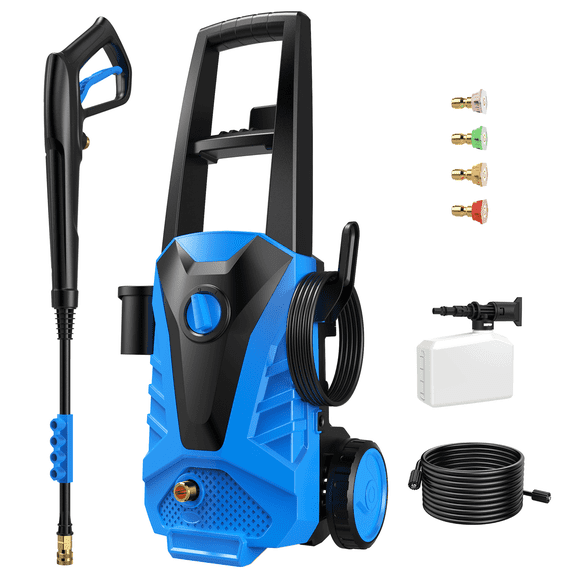 Heavy-Duty Electric Pressure Washer with Foam Cannon, 2100 PSI 2.0 GPM