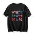 thumbnail image 5 of Mifsaly 4Th of July Cotton T-Shirts Women Red White and Blue Bows Graphic Patriotic Tees Crewneck Short Sleeve Independence Day Summer Top XL, 5 of 5