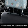 thumbnail image 4 of Kdxio Easter Rabbit Pattern Print 2 Piece Car Head Rest Covers Set Auto Front/Rear Seats Headrest Cover Universal Fit Most Cars,Sedan, SUV, 4 of 9